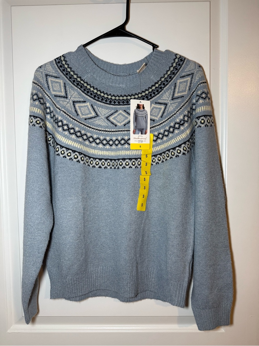 Men's Light Blue Nordic Yoke Crewneck Sweater